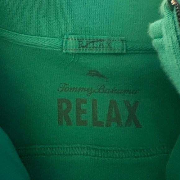 Tommy Bahama "Relax" Pullover Quarter Zip Green Cotton Size Large - Picture 5 of 6
